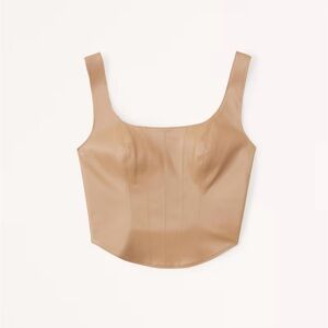 Abercrombie & Fitch Tan Fitted Bustier Bodysuit